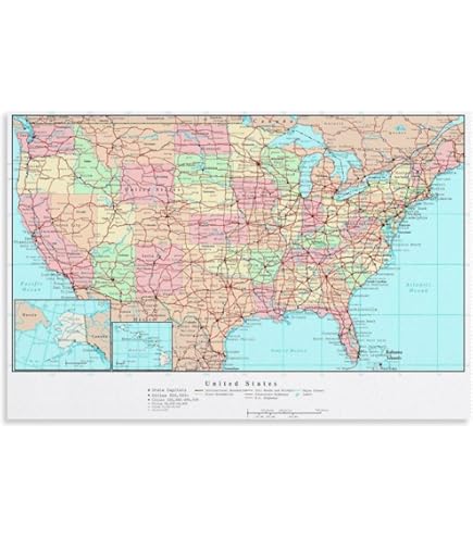 Amazon.co.jp: アメリカ合衆国の北米地図 アメリカ合衆国の道路 旅行